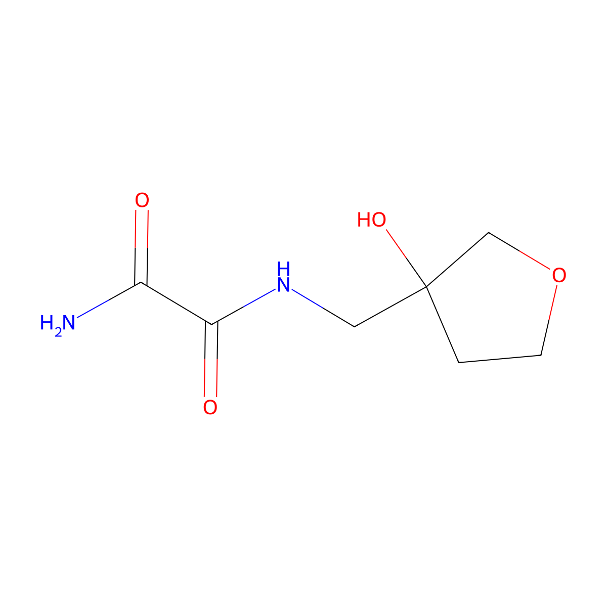 N1-((3-hydroxytetrahydrofuran-3-yl)methyl)oxalamide molecular structure, CAS 2034554-58-8
