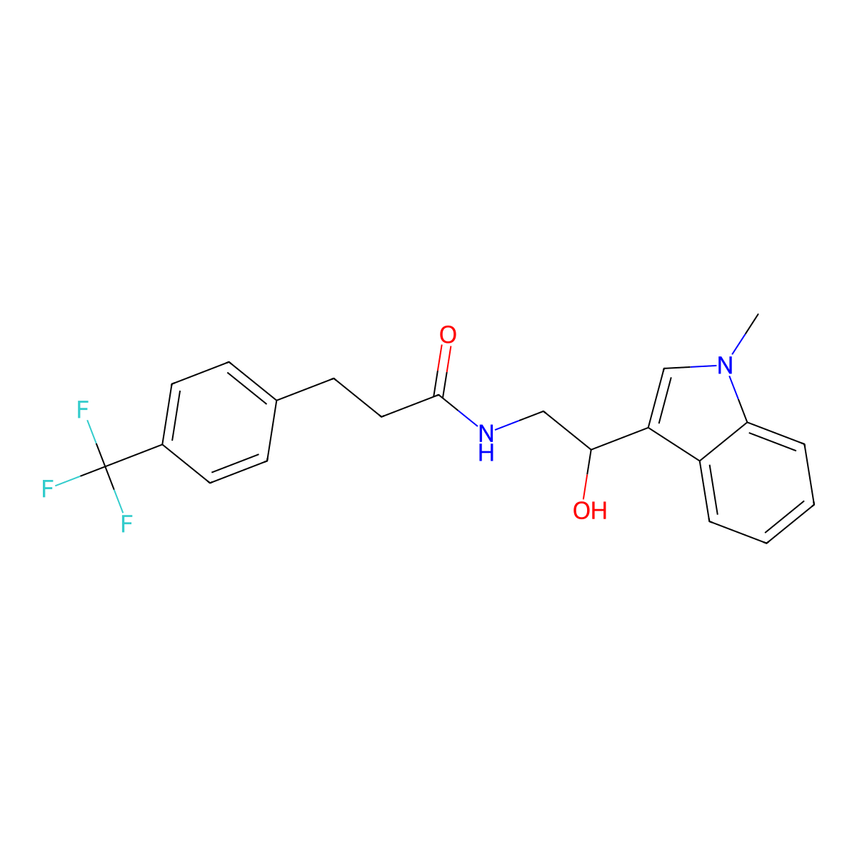 N-(2-hydroxy-2-(1-methyl-1H-indol-3-yl)ethyl)-3-(4-(trifluoromethyl)phenyl)propanamide molecular structure, CAS 2034554-63-5
