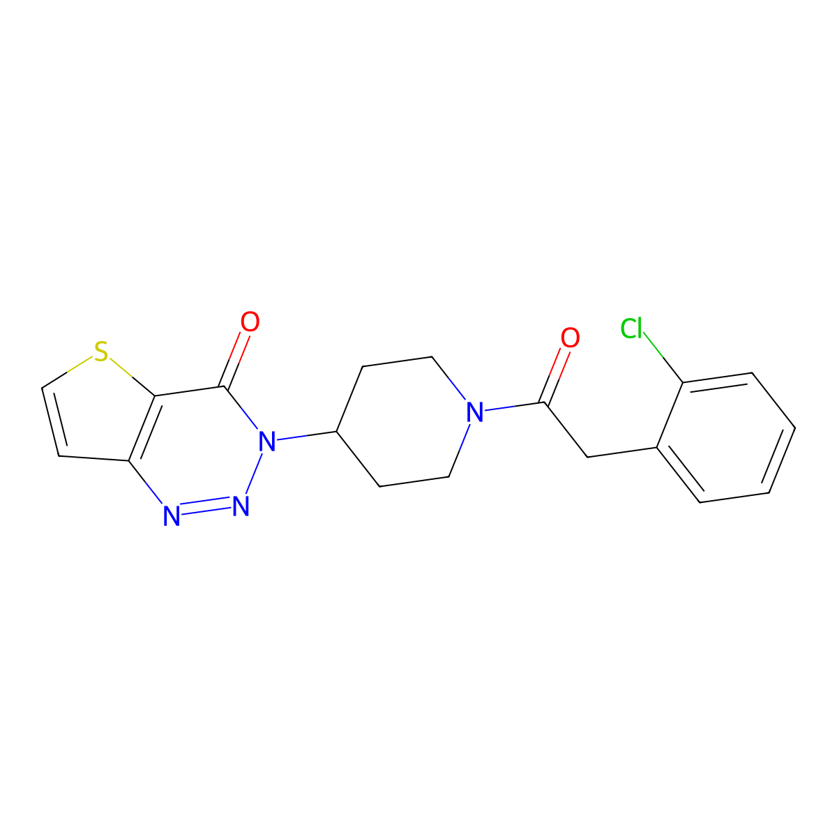 3-(1-(2-(2-chlorophenyl)acetyl)piperidin-4-yl)thieno[3,2-d][1,2,3]triazin-4(3H)-one molecular structure, CAS 2034554-70-4
