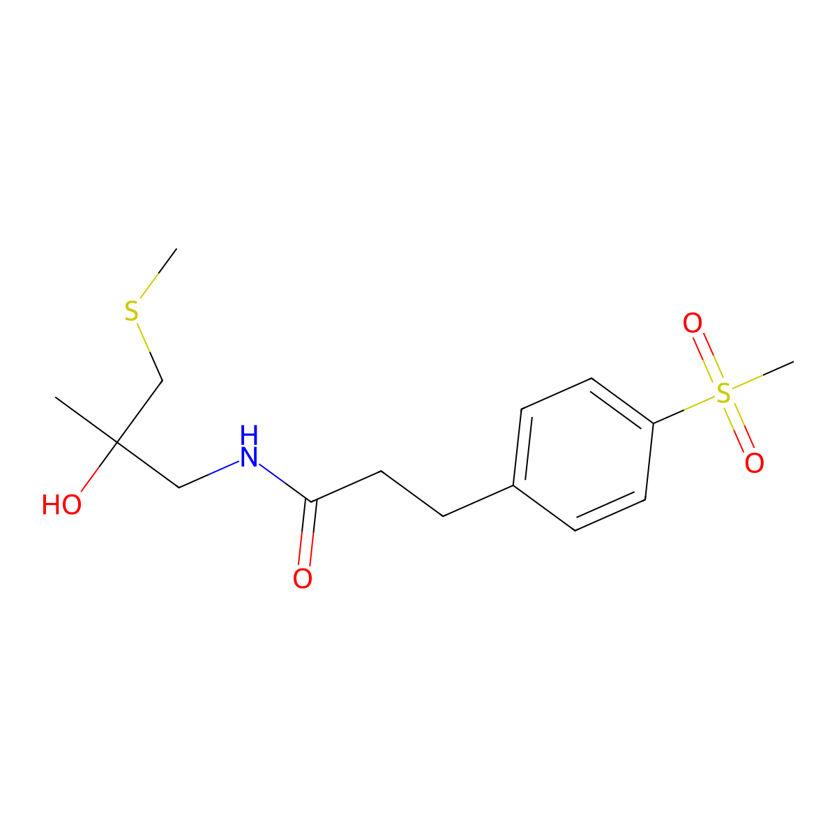 N-(2-hydroxy-2-methyl-3-(methylthio)propyl)-3-(4-(methylsulfonyl)phenyl)propanamide molecular structure, CAS 2034554-71-5