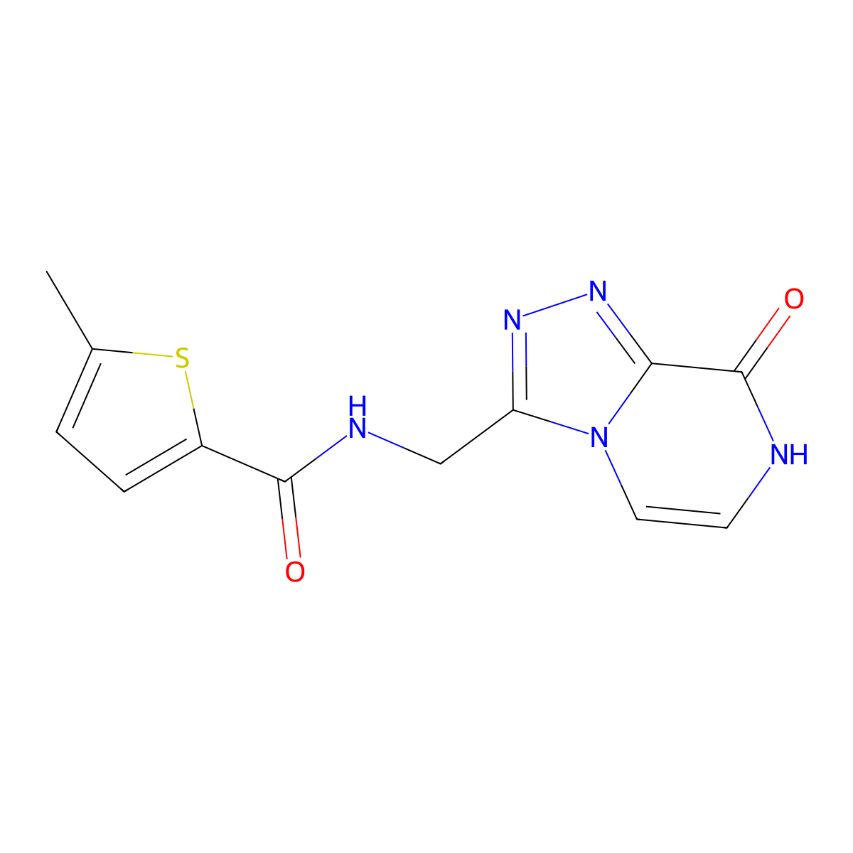 N-({8-hydroxy-[1,2,4]triazolo[4,3-a]pyrazin-3-yl}methyl)-5-methylthiophene-2-carboxamide molecular structure, CAS 2034554-72-6