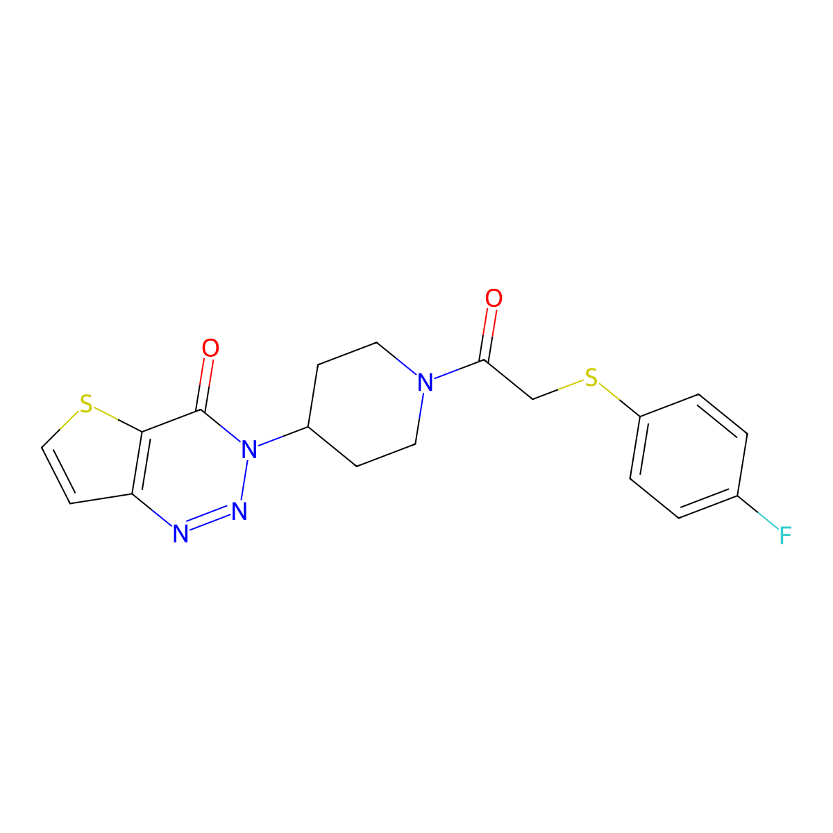 3-(1-(2-((4-fluorophenyl)thio)acetyl)piperidin-4-yl)thieno[3,2-d][1,2,3]triazin-4(3H)-one molecular structure, CAS 2034554-77-1