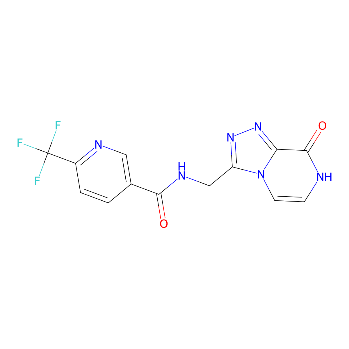 N-((8-hydroxy-[1,2,4]triazolo[4,3-a]pyrazin-3-yl)methyl)-6-(trifluoromethyl)nicotinamide molecular structure, CAS 2034554-88-4
