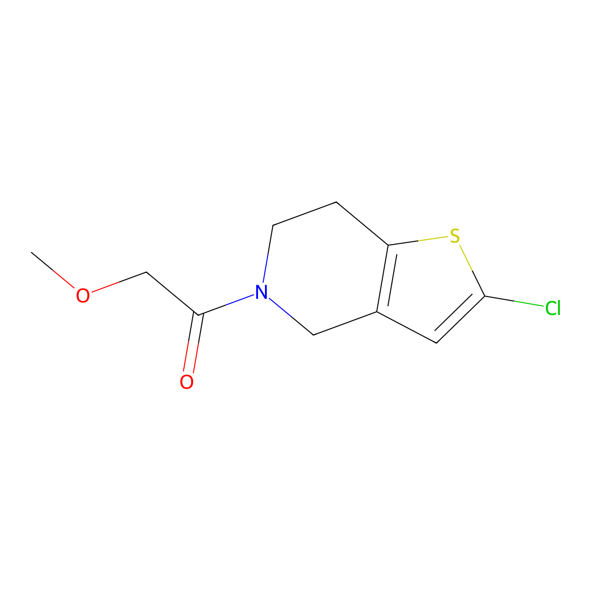 1-{2-chloro-4H,5H,6H,7H-thieno[3,2-c]pyridin-5-yl}-2-methoxyethan-1-one molecular structure, CAS 2034554-91-9