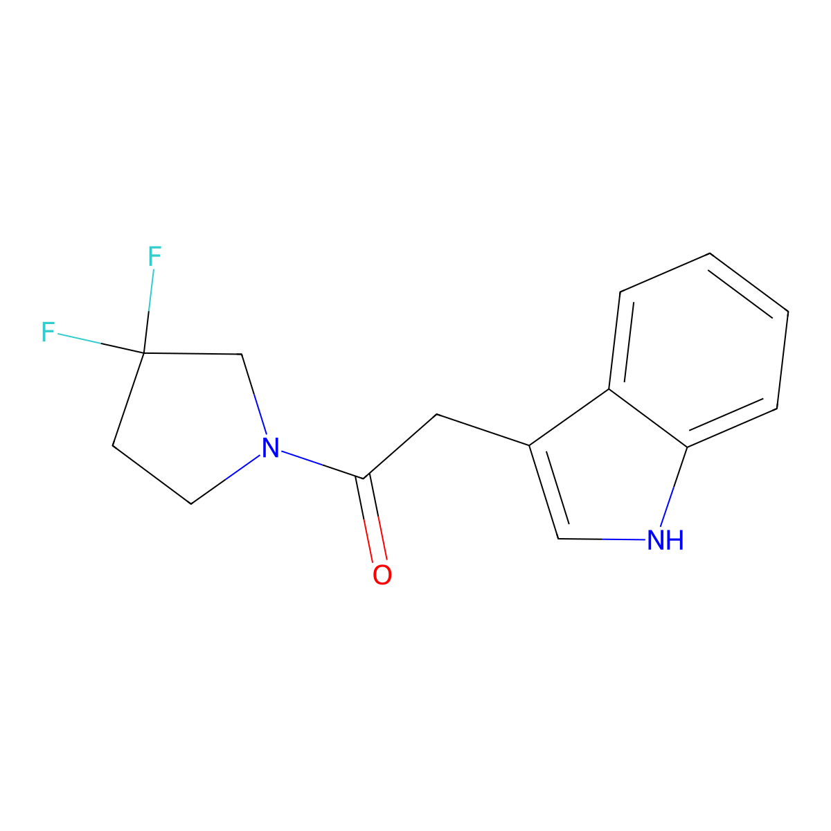 1-(3,3-difluoropyrrolidin-1-yl)-2-(1H-indol-3-yl)ethanone molecular structure, CAS 2034554-96-4