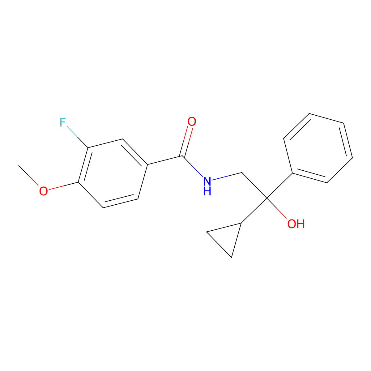 N-(2-cyclopropyl-2-hydroxy-2-phenylethyl)-3-fluoro-4-methoxybenzamide molecular structure, CAS 2034554-97-5