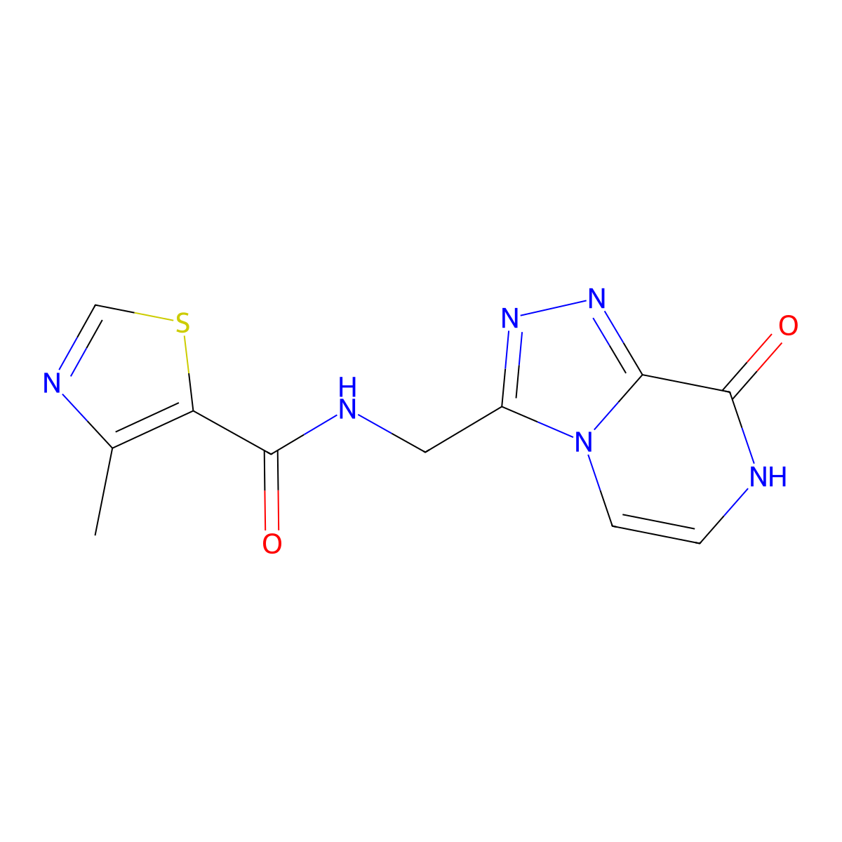 N-((8-hydroxy-[1,2,4]triazolo[4,3-a]pyrazin-3-yl)methyl)-4-methylthiazole-5-carboxamide molecular structure, CAS 2034555-06-9