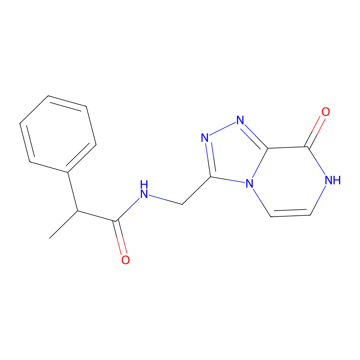 N-({8-hydroxy-[1,2,4]triazolo[4,3-a]pyrazin-3-yl}methyl)-2-phenylpropanamide molecular structure, CAS 2034555-23-0