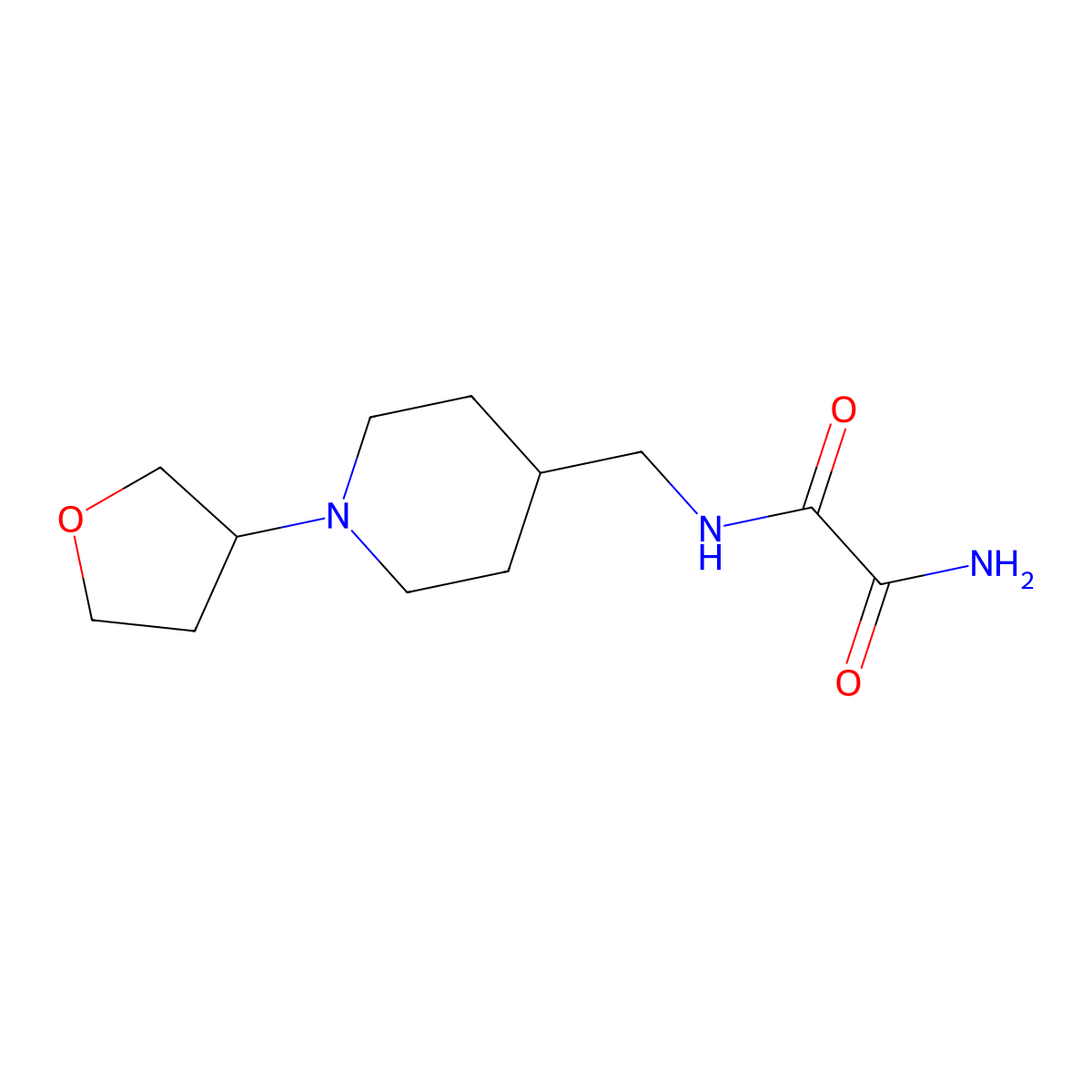 N1-((1-(tetrahydrofuran-3-yl)piperidin-4-yl)methyl)oxalamide molecular structure, CAS 2034555-49-0