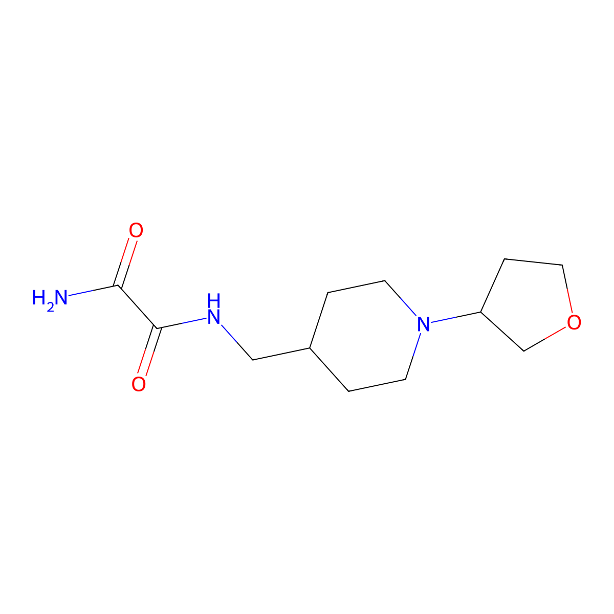 N1-((1-(tetrahydrofuran-3-yl)piperidin-4-yl)methyl)oxalamide molecular structure, CAS 2034555-49-0