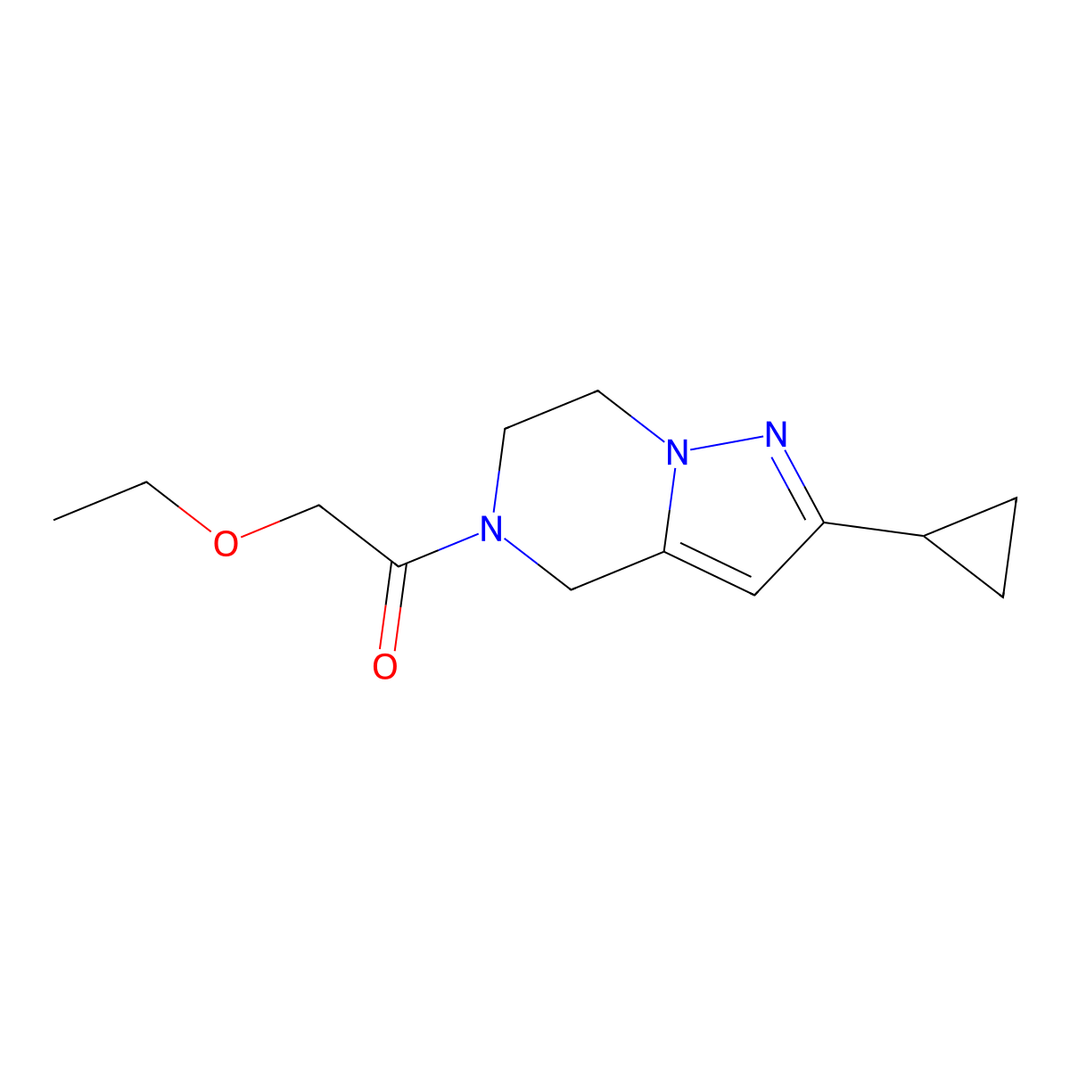 1-(2-cyclopropyl-6,7-dihydropyrazolo[1,5-a]pyrazin-5(4H)-yl)-2-ethoxyethanone molecular structure, CAS 2034555-53-6