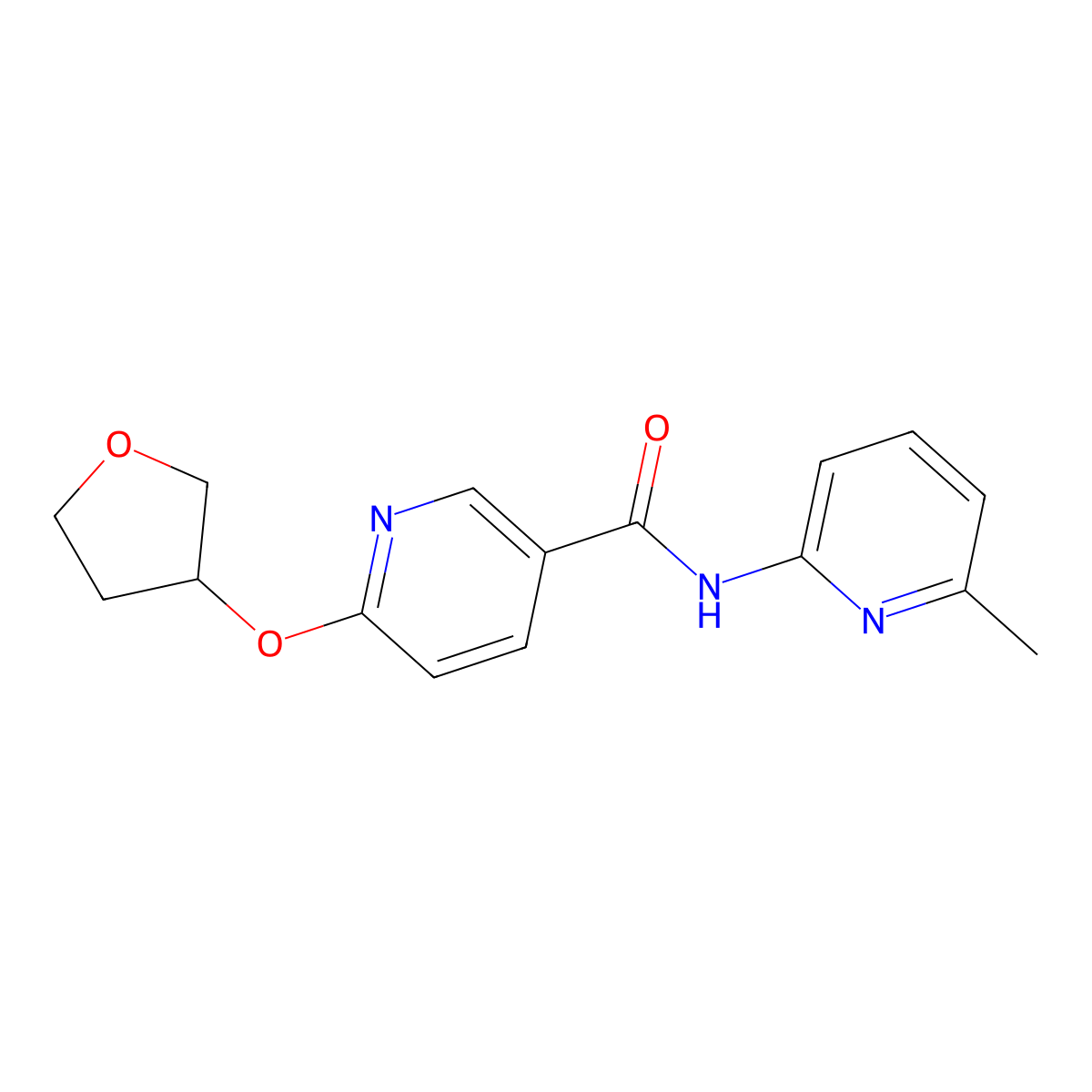 N-(6-methylpyridin-2-yl)-6-((tetrahydrofuran-3-yl)oxy)nicotinamide molecular structure, CAS 2034555-72-9
