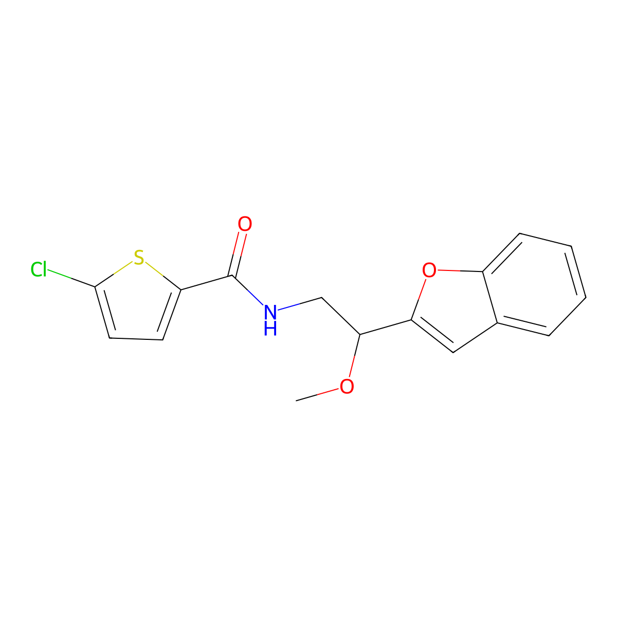 N-(2-(benzofuran-2-yl)-2-methoxyethyl)-5-chlorothiophene-2-carboxamide molecular structure, CAS 2034555-81-0
