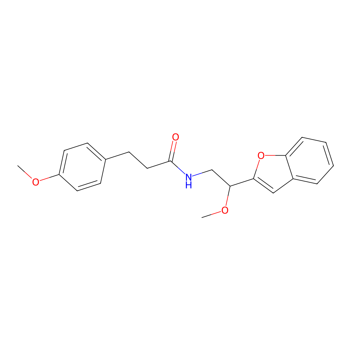 N-(2-(benzofuran-2-yl)-2-methoxyethyl)-3-(4-methoxyphenyl)propanamide molecular structure, CAS 2034556-01-7