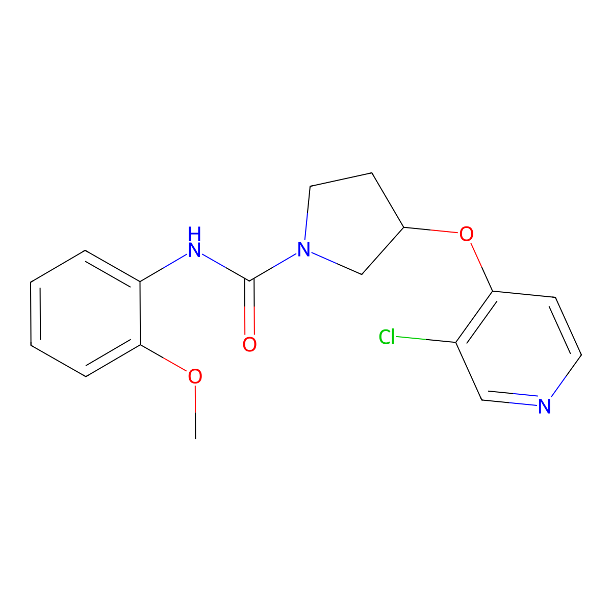 3-[(3-chloropyridin-4-yl)oxy]-N-(2-methoxyphenyl)pyrrolidine-1-carboxamide molecular structure, CAS 2034556-09-5
