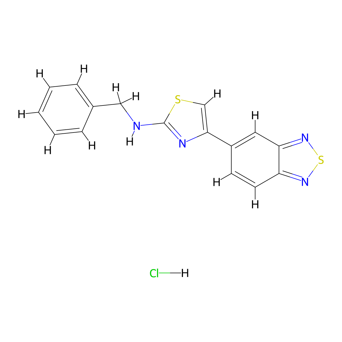 4-(benzo[c][1,2,5]thiadiazol-5-yl)-N-benzylthiazol-2-amine hydrochloride molecular structure, CAS 2034556-25-5