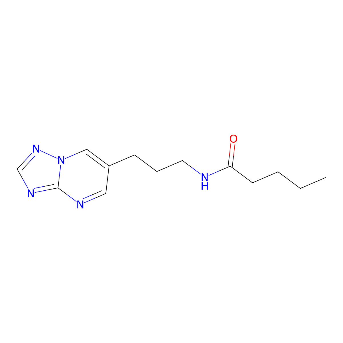 N-(3-([1,2,4]triazolo[1,5-a]pyrimidin-6-yl)propyl)pentanamide molecular structure, CAS 2034556-33-5