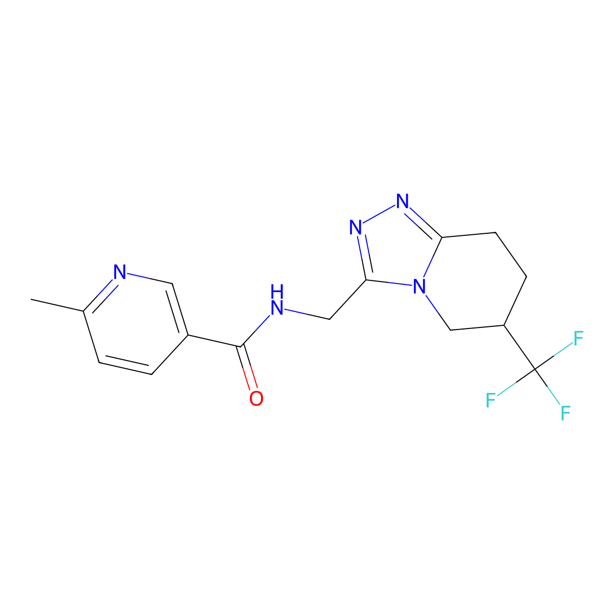 6-methyl-N-((6-(trifluoromethyl)-5,6,7,8-tetrahydro-[1,2,4]triazolo[4,3-a]pyridin-3-yl)methyl)nicotinamide molecular structure, CAS 2034556-42-6