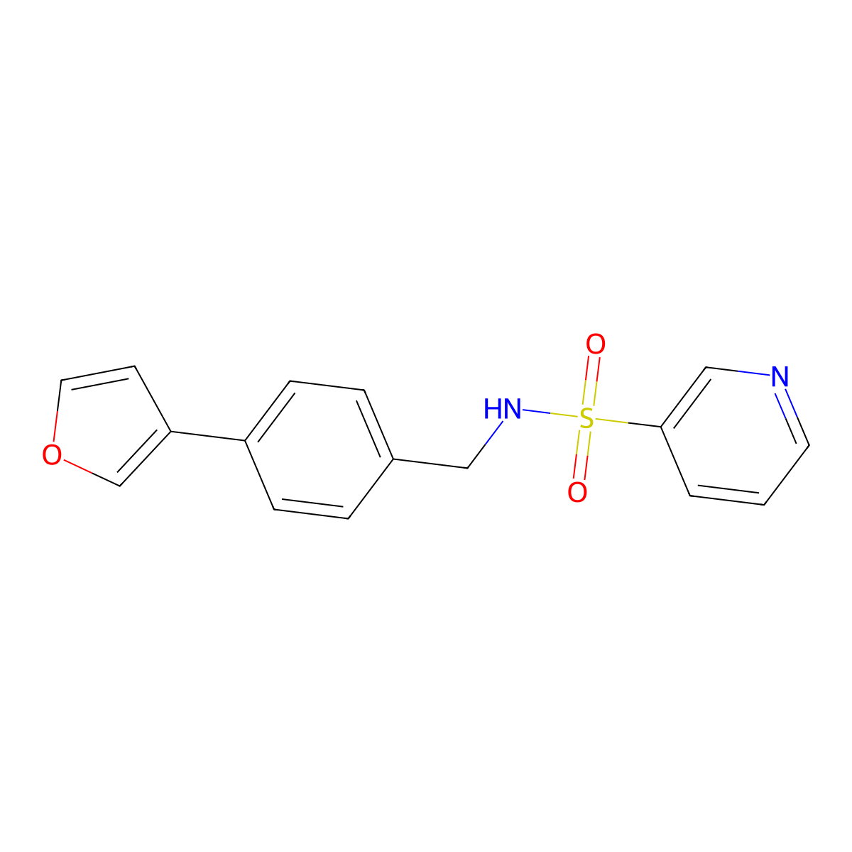 N-(4-(furan-3-yl)benzyl)pyridine-3-sulfonamide molecular structure, CAS 2034556-48-2