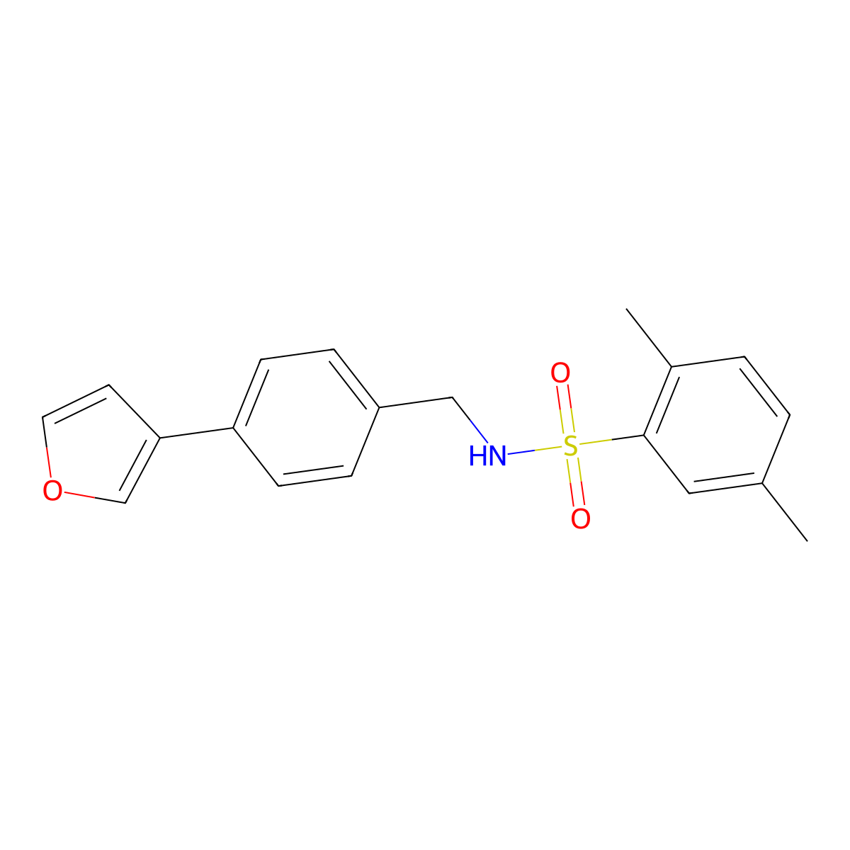N-(4-(furan-3-yl)benzyl)-2,5-dimethylbenzenesulfonamide molecular structure, CAS 2034556-58-4