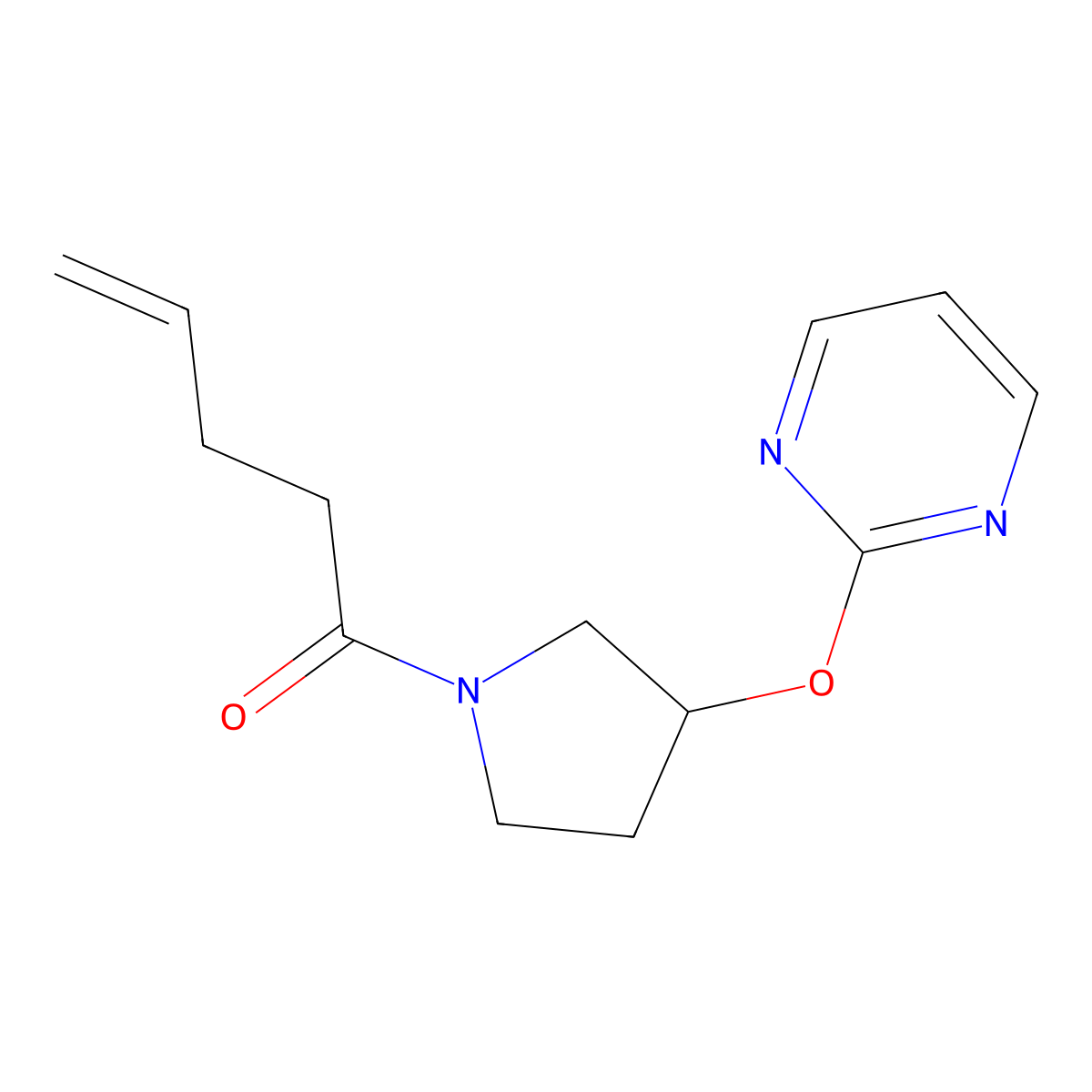 1-(3-(Pyrimidin-2-yloxy)pyrrolidin-1-yl)pent-4-en-1-one molecular structure, CAS 2034556-75-5