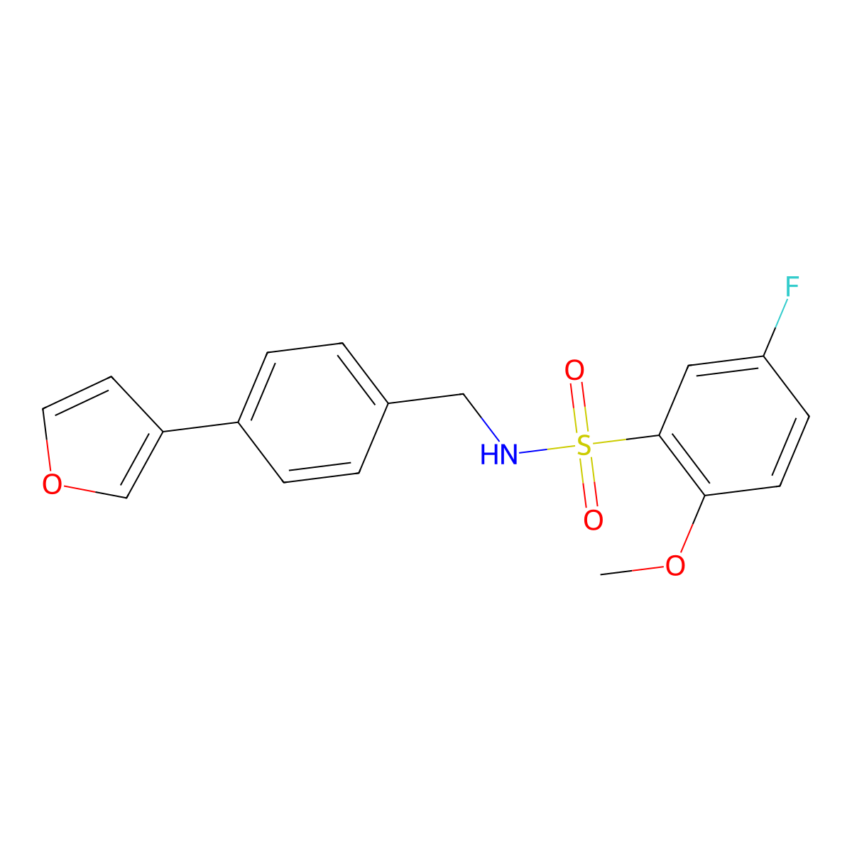 5-fluoro-N-(4-(furan-3-yl)benzyl)-2-methoxybenzenesulfonamide molecular structure, CAS 2034556-81-3