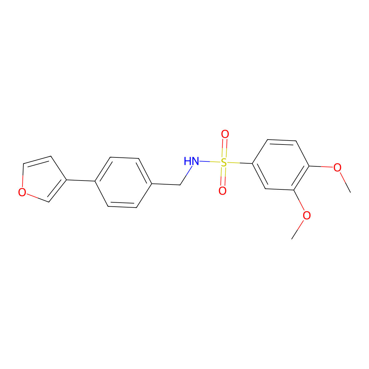 N-(4-(furan-3-yl)benzyl)-3,4-dimethoxybenzenesulfonamide molecular structure, CAS 2034556-90-4