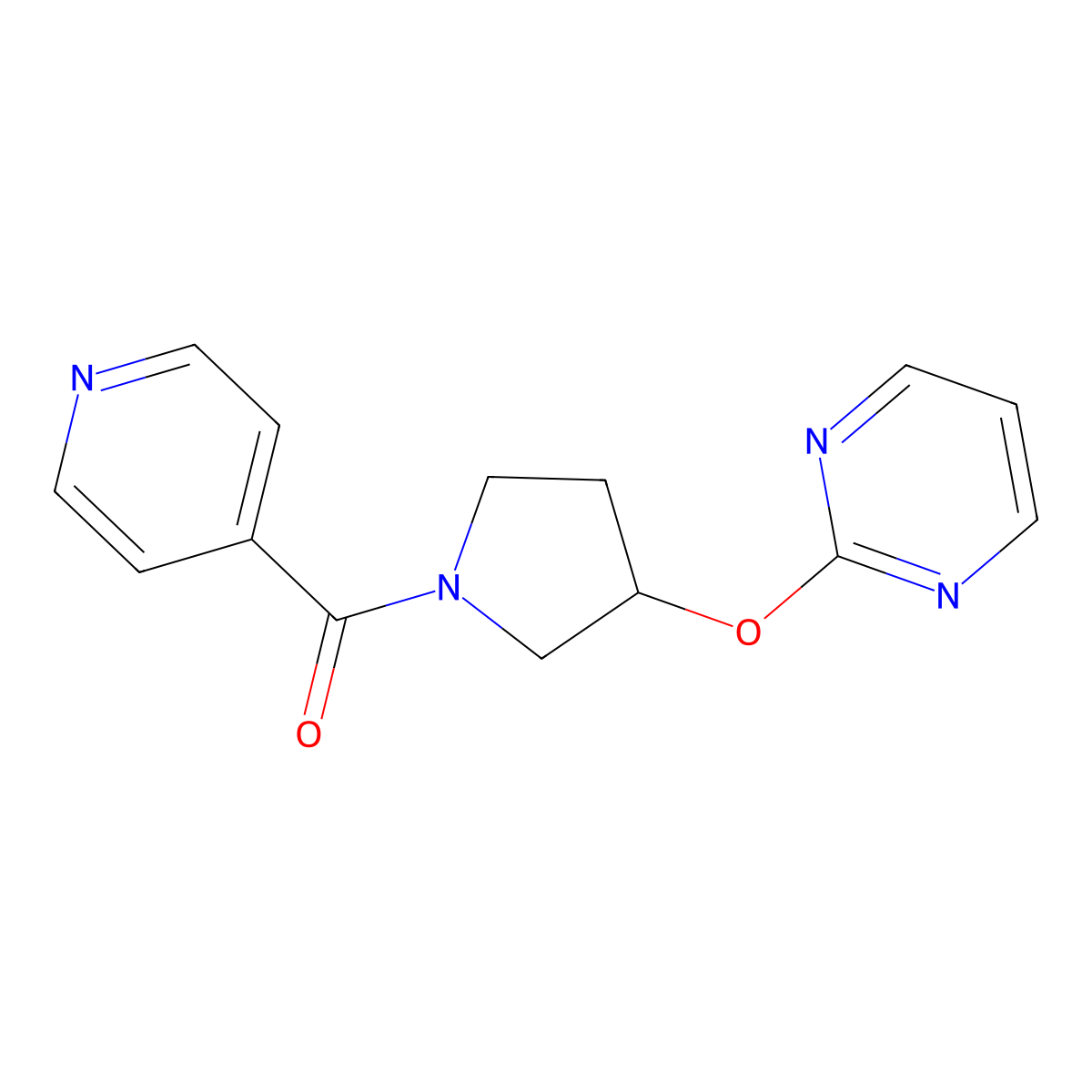 Pyridin-4-yl(3-(pyrimidin-2-yloxy)pyrrolidin-1-yl)methanone molecular structure, CAS 2034556-92-6