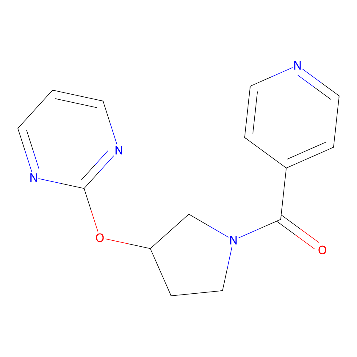 Pyridin-4-yl(3-(pyrimidin-2-yloxy)pyrrolidin-1-yl)methanone molecular structure, CAS 2034556-92-6