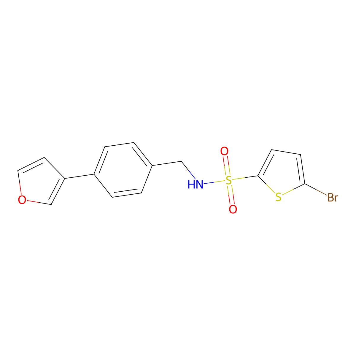 5-bromo-N-(4-(furan-3-yl)benzyl)thiophene-2-sulfonamide molecular structure, CAS 2034556-97-1
