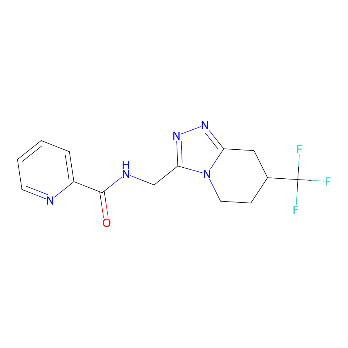 N-{[7-(trifluoromethyl)-5H,6H,7H,8H-[1,2,4]triazolo[4,3-a]pyridin-3-yl]methyl}pyridine-2-carboxamide molecular structure, CAS 2034557-15-6