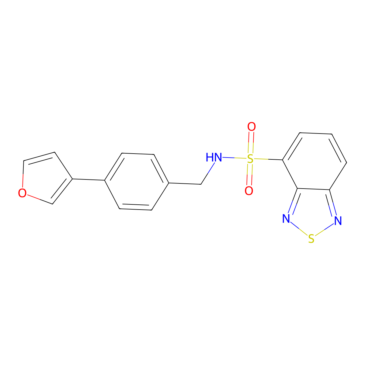 N-(4-(furan-3-yl)benzyl)benzo[c][1,2,5]thiadiazole-4-sulfonamide molecular structure, CAS 2034557-18-9