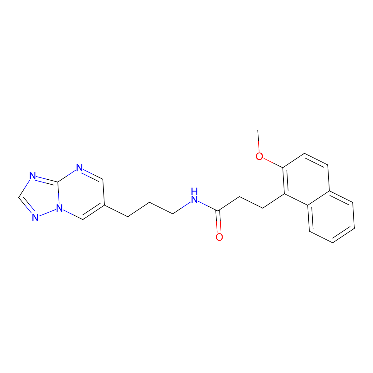 N-(3-([1,2,4]triazolo[1,5-a]pyrimidin-6-yl)propyl)-3-(2-methoxynaphthalen-1-yl)propanamide molecular structure, CAS 2034557-24-7