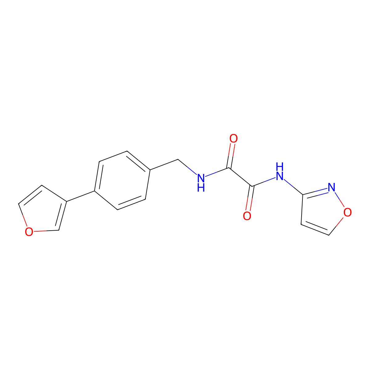 N1-(4-(furan-3-yl)benzyl)-N2-(isoxazol-3-yl)oxalamide molecular structure, CAS 2034557-27-0