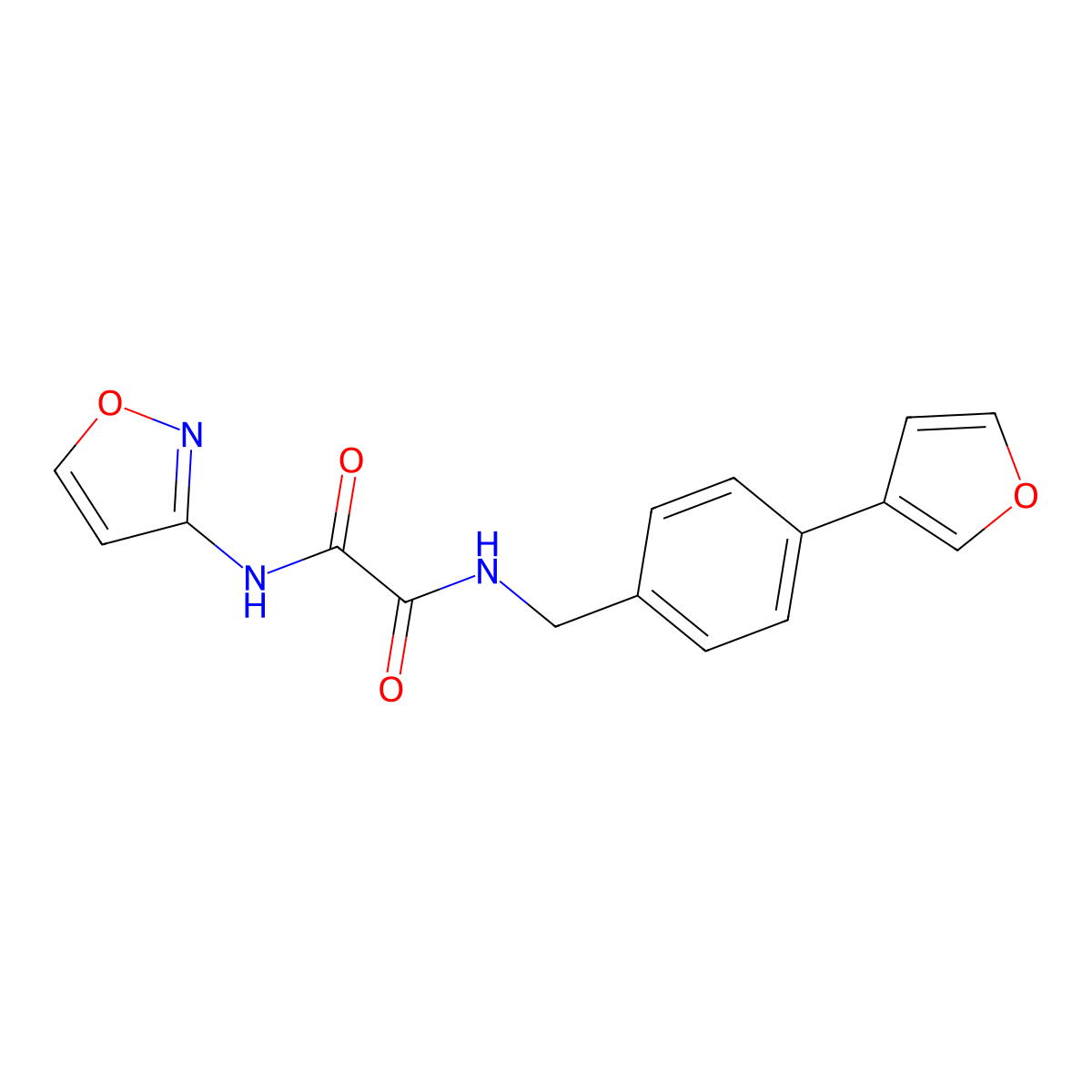 N1-(4-(furan-3-yl)benzyl)-N2-(isoxazol-3-yl)oxalamide molecular structure, CAS 2034557-27-0