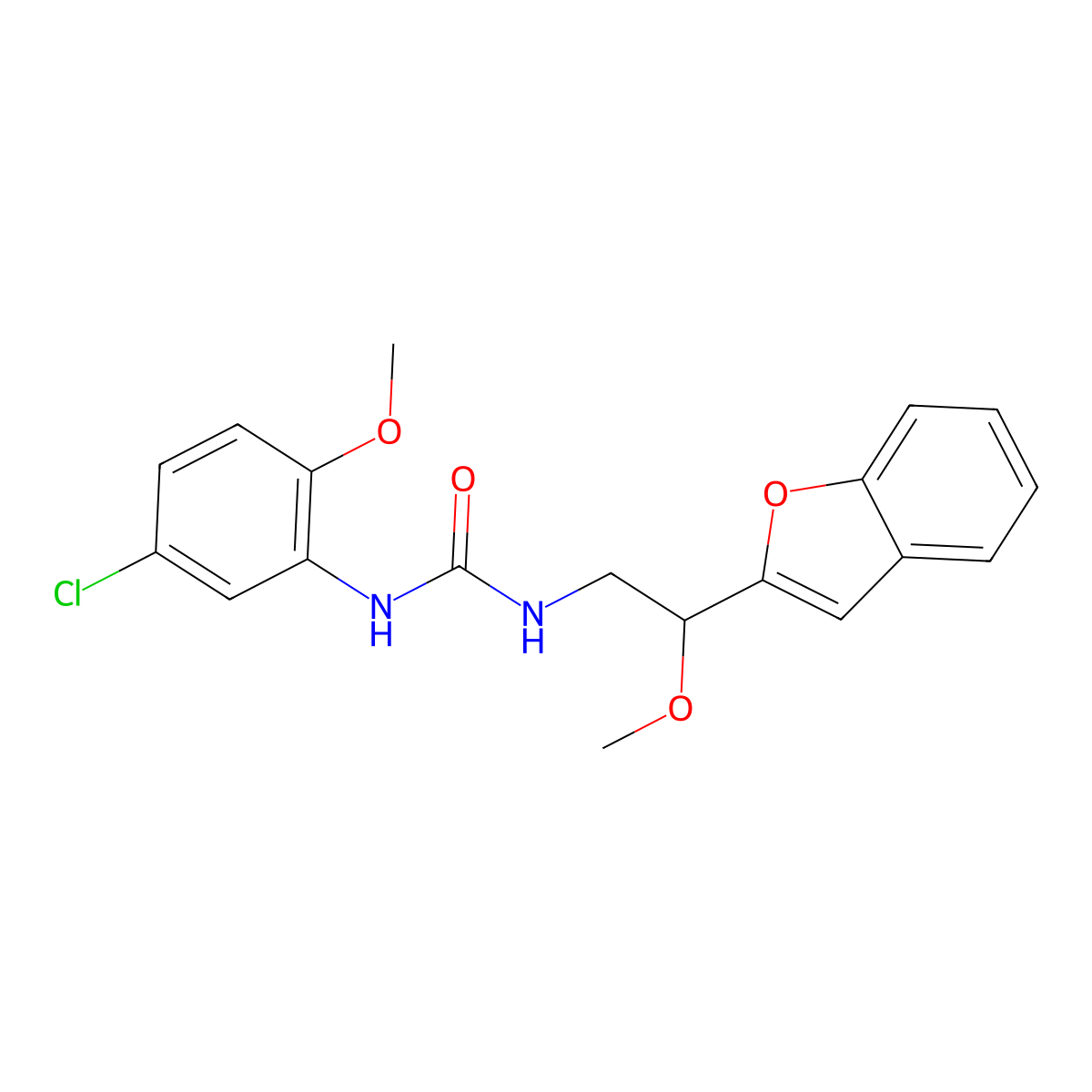 1-(2-(Benzofuran-2-yl)-2-methoxyethyl)-3-(5-chloro-2-methoxyphenyl)urea molecular structure, CAS 2034557-28-1