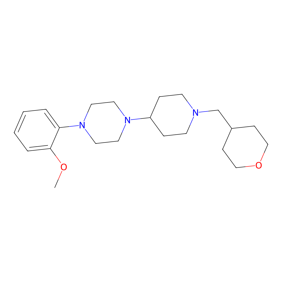 1-(2-methoxyphenyl)-4-(1-((tetrahydro-2H-pyran-4-yl)methyl)piperidin-4-yl)piperazine molecular structure, CAS 2034557-33-8