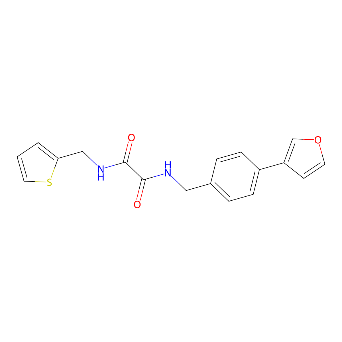N1-(4-(furan-3-yl)benzyl)-N2-(thiophen-2-ylmethyl)oxalamide molecular structure, CAS 2034557-41-8