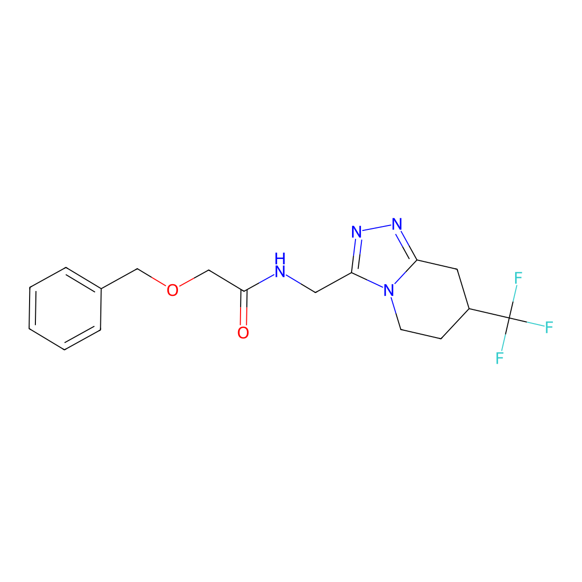 2-(benzyloxy)-N-((7-(trifluoromethyl)-5,6,7,8-tetrahydro-[1,2,4]triazolo[4,3-a]pyridin-3-yl)methyl)acetamide molecular structure, CAS 2034557-45-2