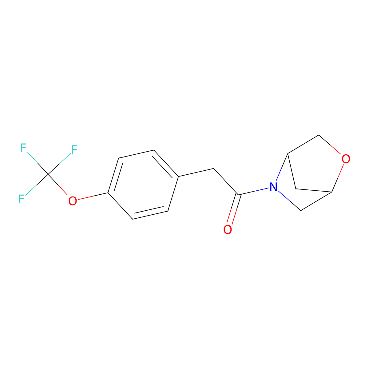 1-(2-Oxa-5-azabicyclo[2.2.1]heptan-5-yl)-2-(4-(trifluoromethoxy)phenyl)ethanone molecular structure, CAS 2034557-55-4