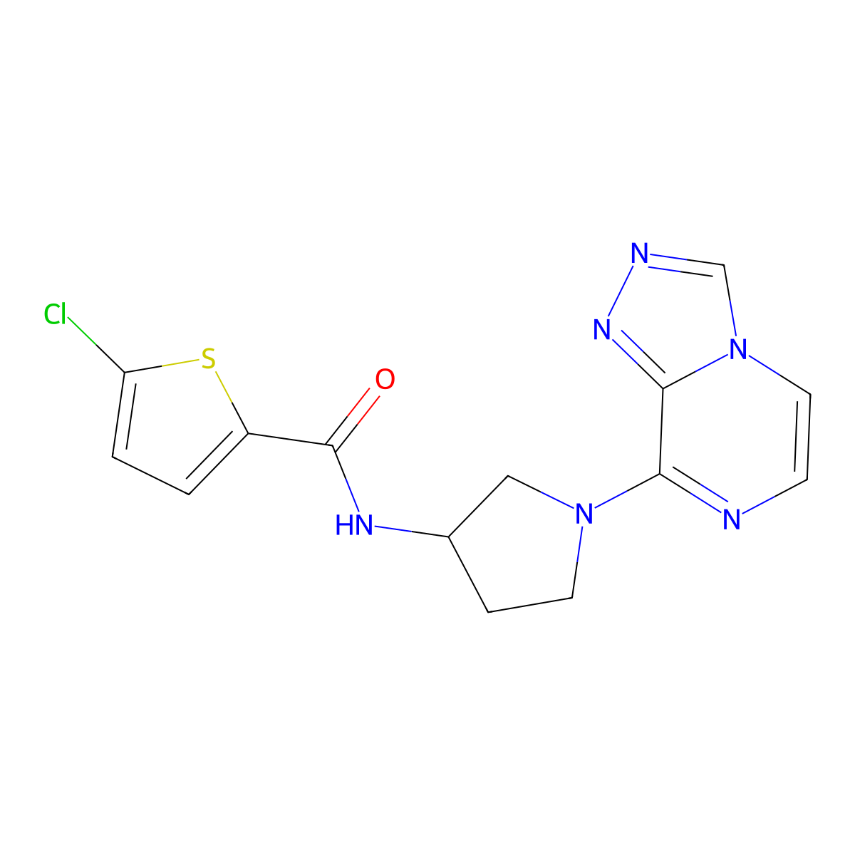 N-(1-([1,2,4]triazolo[4,3-a]pyrazin-8-yl)pyrrolidin-3-yl)-5-chlorothiophene-2-carboxamide molecular structure, CAS 2034557-64-5