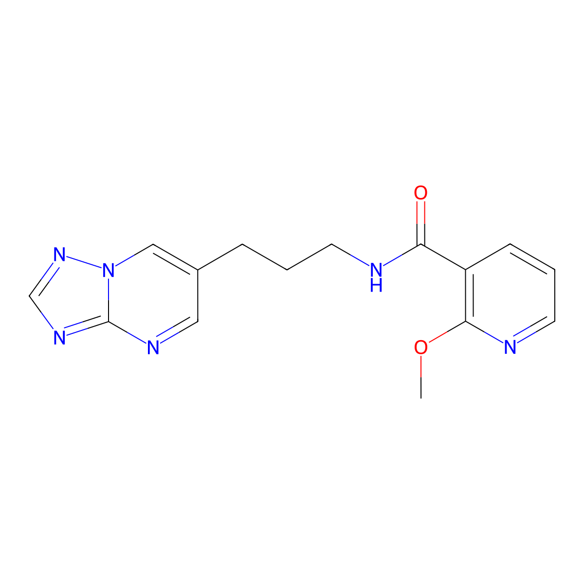 N-(3-([1,2,4]triazolo[1,5-a]pyrimidin-6-yl)propyl)-2-methoxynicotinamide molecular structure, CAS 2034557-65-6