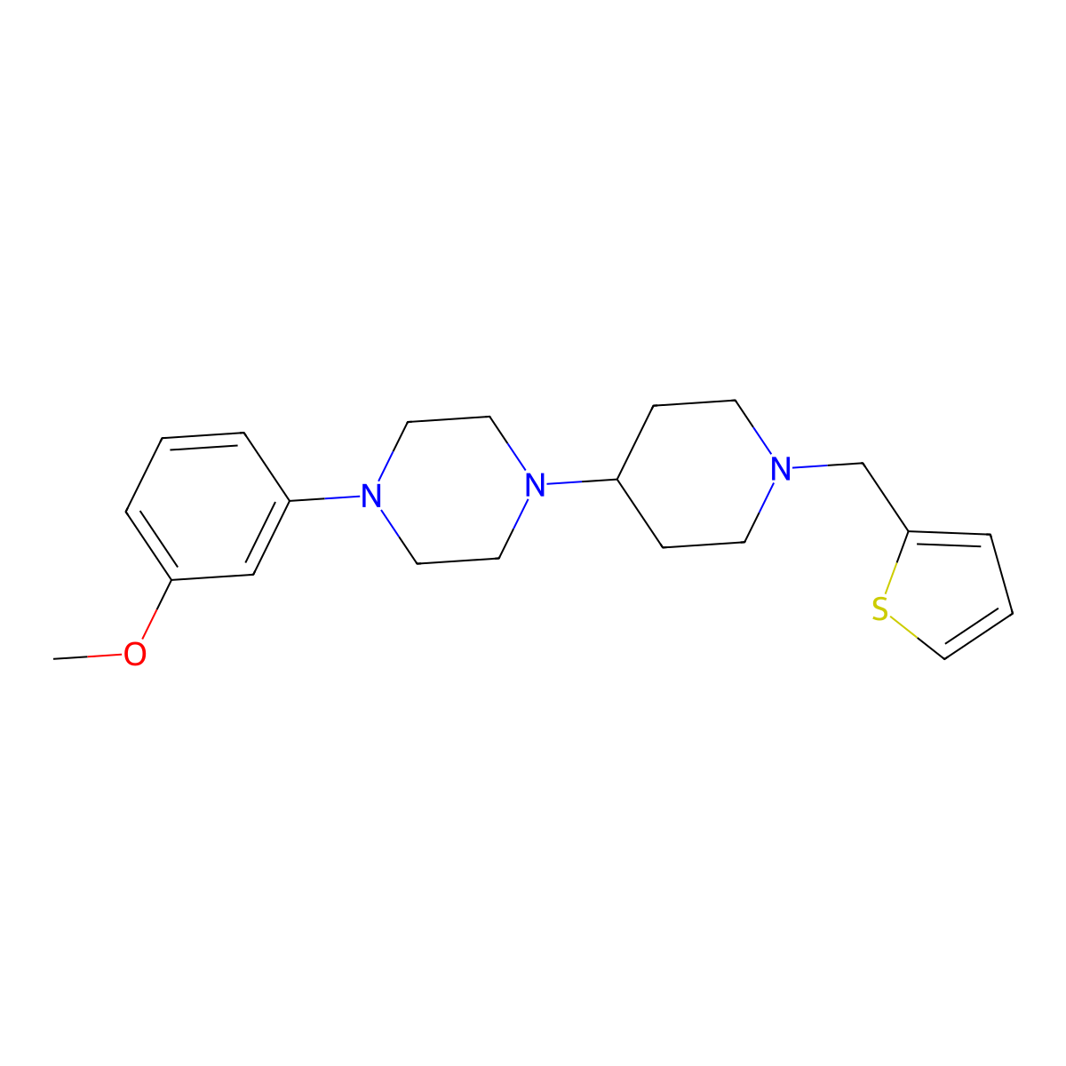 1-(3-Methoxyphenyl)-4-(1-(thiophen-2-ylmethyl)piperidin-4-yl)piperazine molecular structure, CAS 2034557-69-0