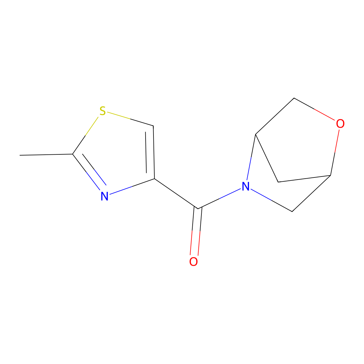 2-Oxa-5-azabicyclo[2.2.1]heptan-5-yl(2-methylthiazol-4-yl)methanone molecular structure, CAS 2034557-73-6