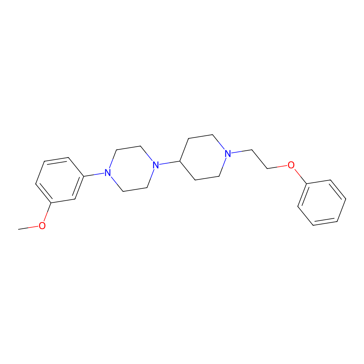 1-(3-Methoxyphenyl)-4-[1-(2-phenoxyethyl)piperidin-4-yl]piperazine molecular structure, CAS 2034557-77-0