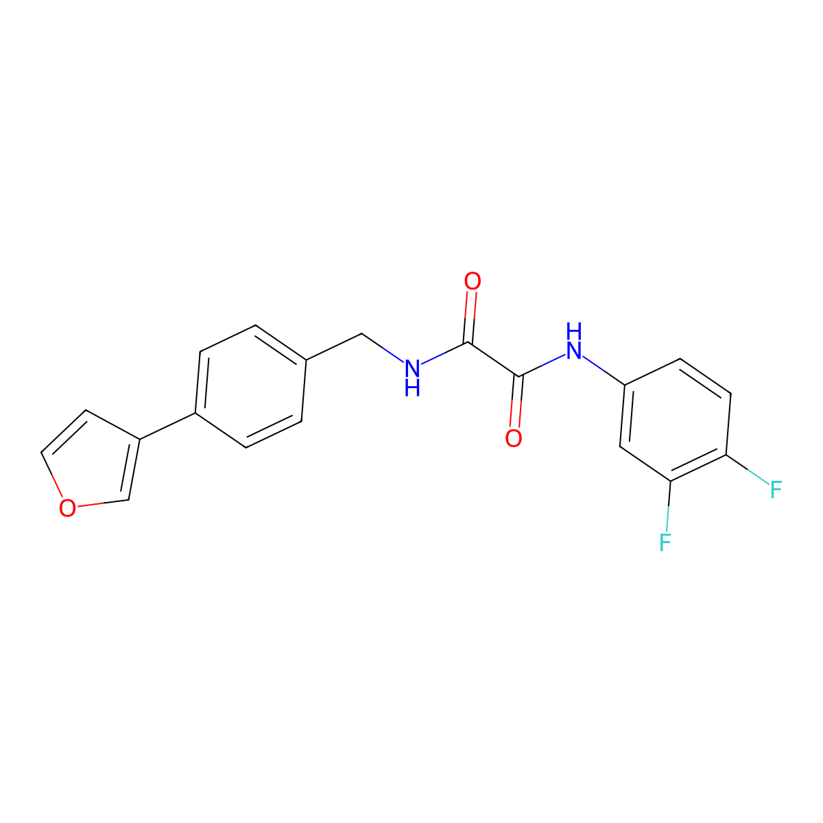 N1-(3,4-difluorophenyl)-N2-(4-(furan-3-yl)benzyl)oxalamide molecular structure, CAS 2034557-78-1