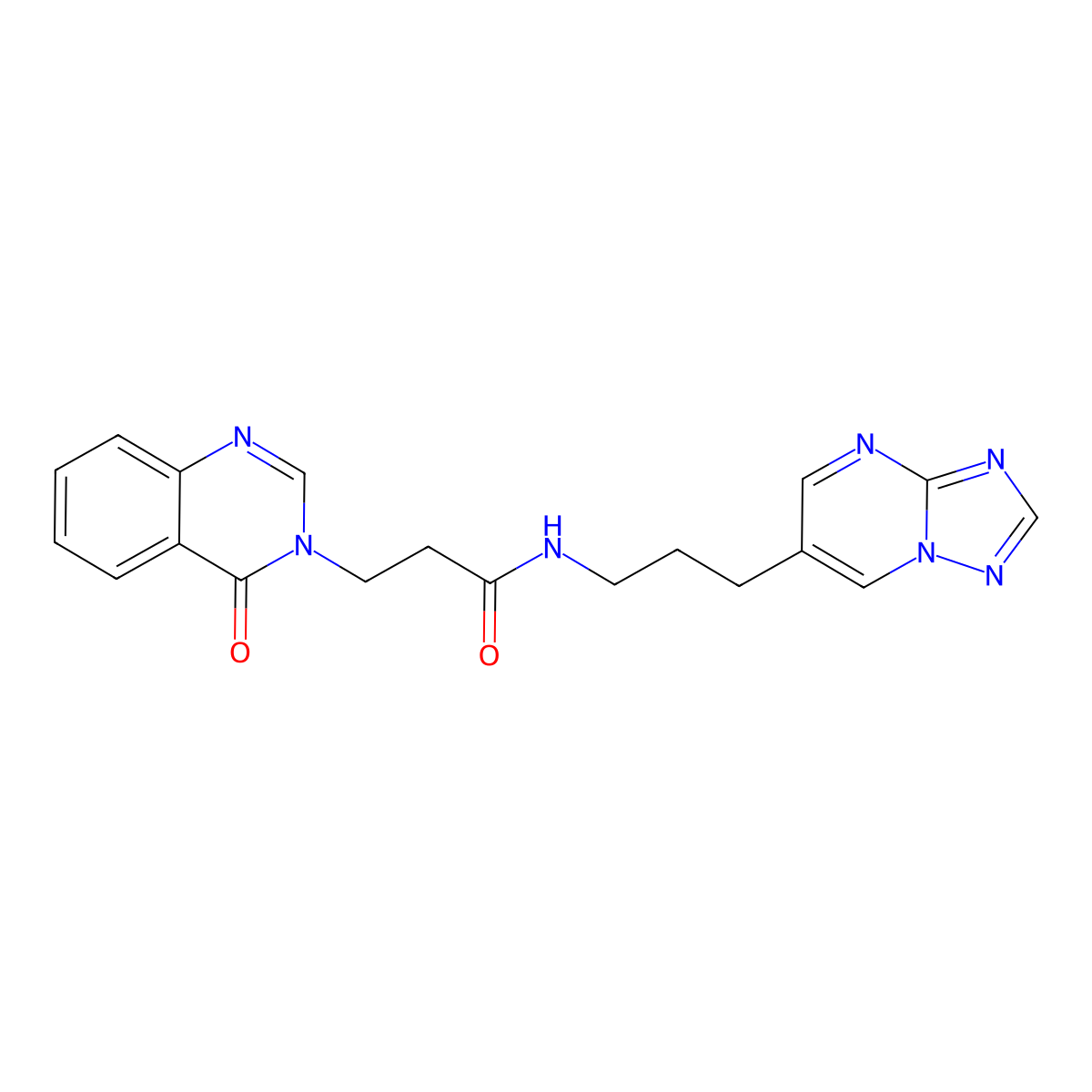 N-(3-([1,2,4]triazolo[1,5-a]pyrimidin-6-yl)propyl)-3-(4-oxoquinazolin-3(4H)-yl)propanamide molecular structure, CAS 2034557-82-7