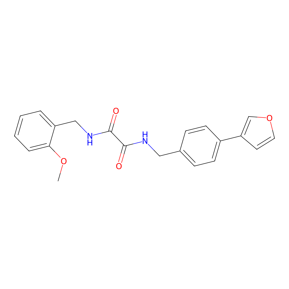 N1-(4-(furan-3-yl)benzyl)-N2-(2-methoxybenzyl)oxalamide molecular structure, CAS 2034557-87-2