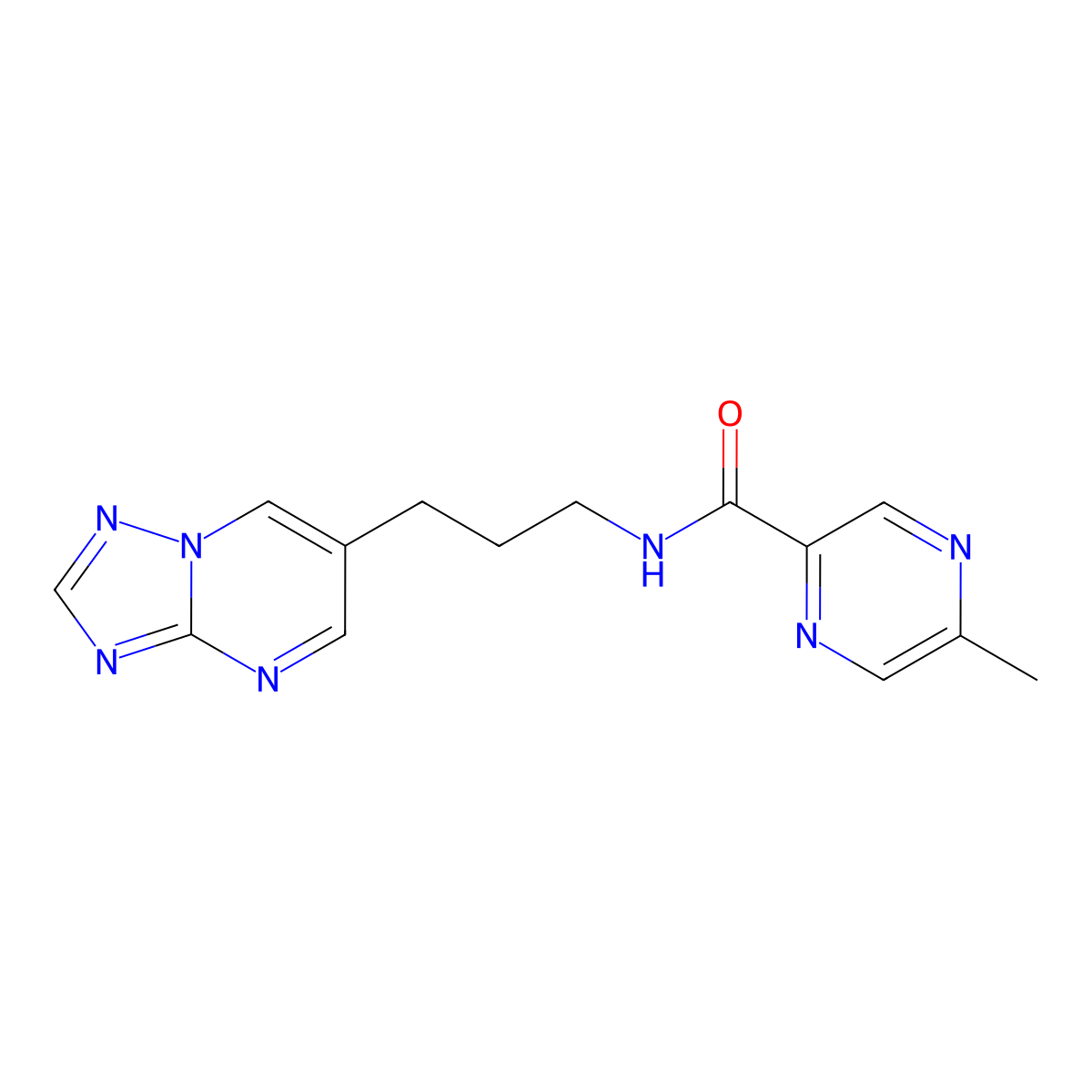 N-(3-([1,2,4]triazolo[1,5-a]pyrimidin-6-yl)propyl)-5-methylpyrazine-2-carboxamide molecular structure, CAS 2034558-07-9