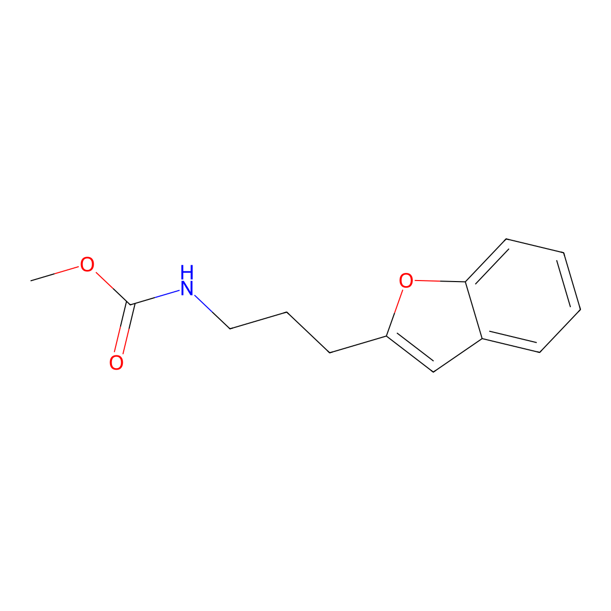Methyl (3-(benzofuran-2-yl)propyl)carbamate molecular structure, CAS 2034558-12-6